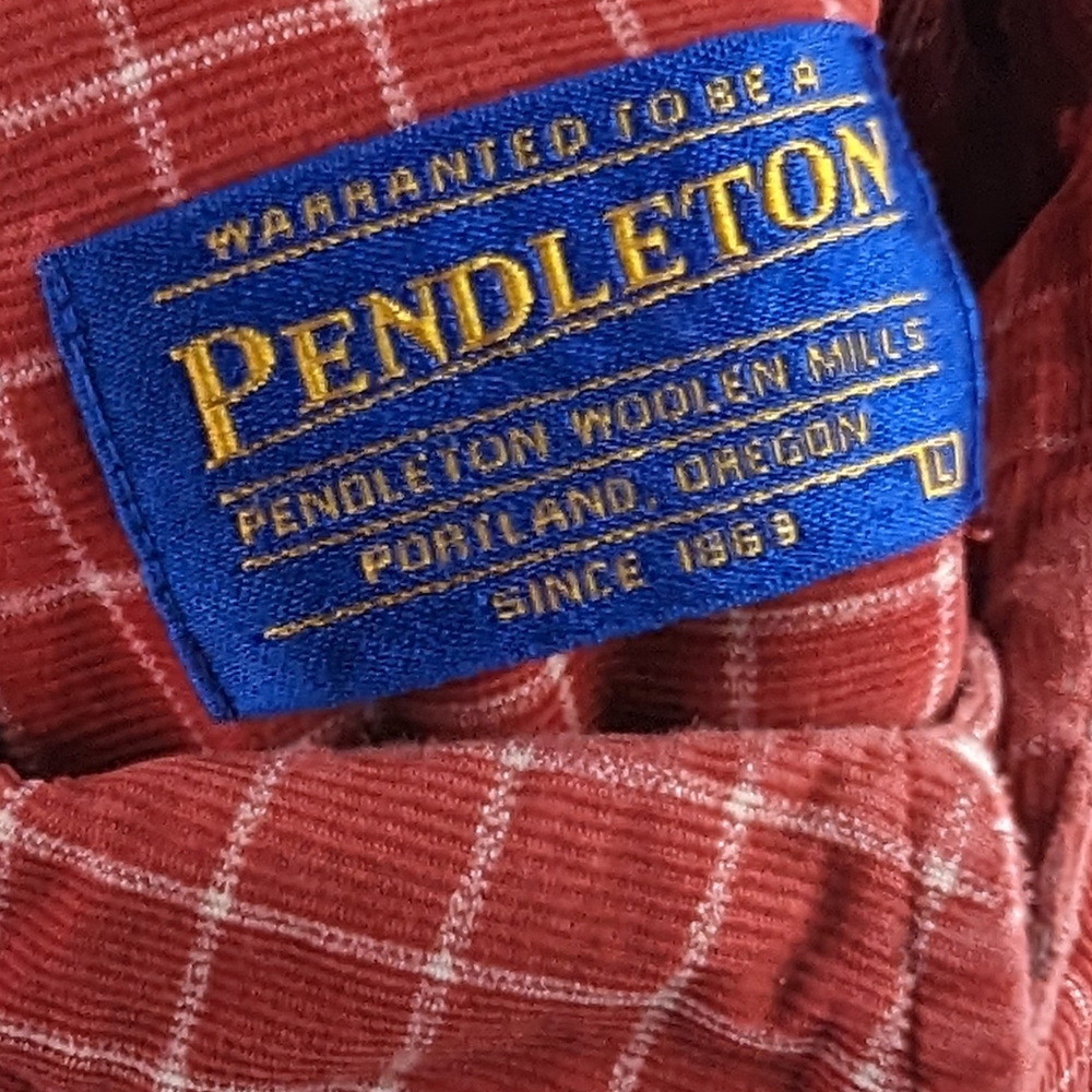 Vintage Pendleton Squared Button Up Red Flannel B… - image 4